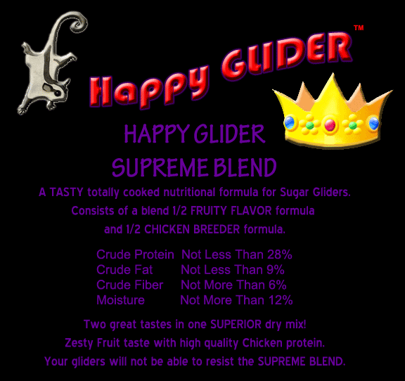 Supreme Sugar Glider Food Happy GLIDER - HEDGEHOGS by Vickie