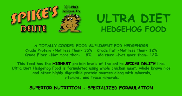 Spike's Delite Ultra Diet Hedgehog Food - HEDGEHOGS by Vickie